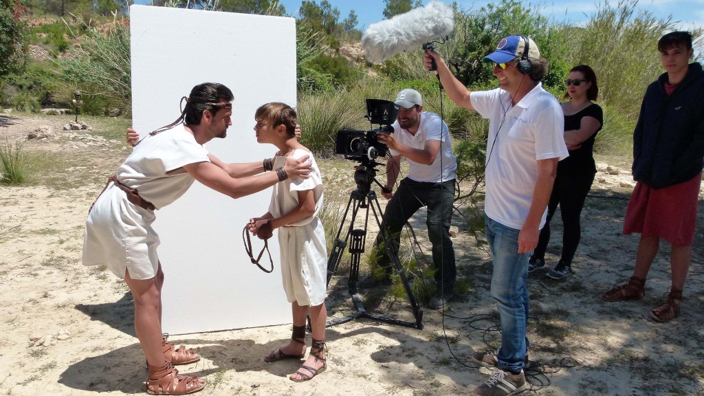 Escena de un rodaje que hicimos para Terra Mítica y donde participaron varios actores.